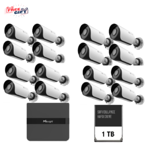 Kit supraveghere video Milesight 16 buc camera Bullet MS-C2964-UPD +