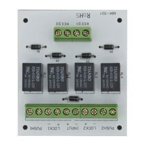 Modul electronic pentru doua usi cu incuietori tip fail-safe cu