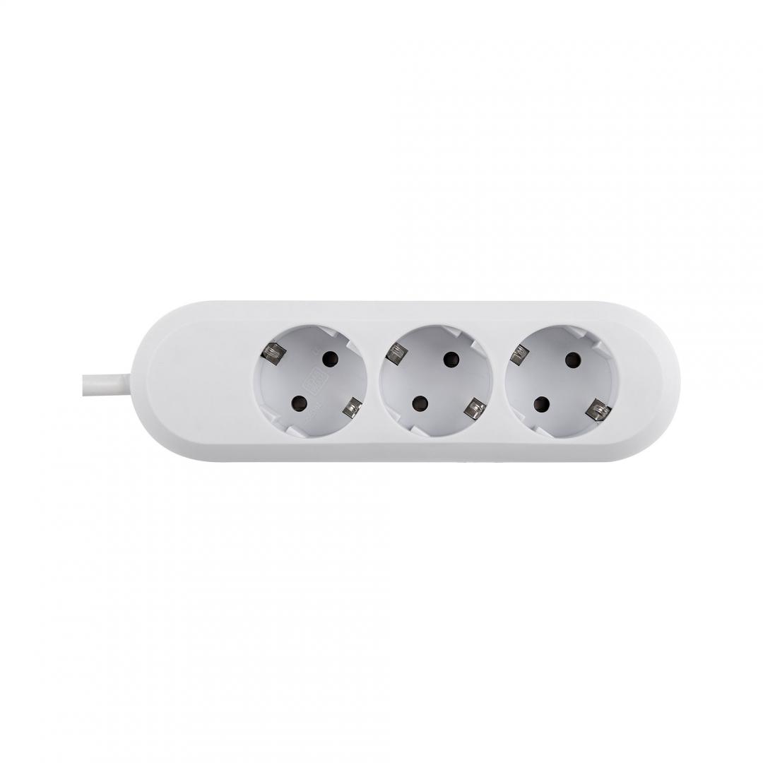Prelungitor Bachmann SMART 3xCEE7/3, fara intrerupator, lungime cablu 5m, H05VV-F